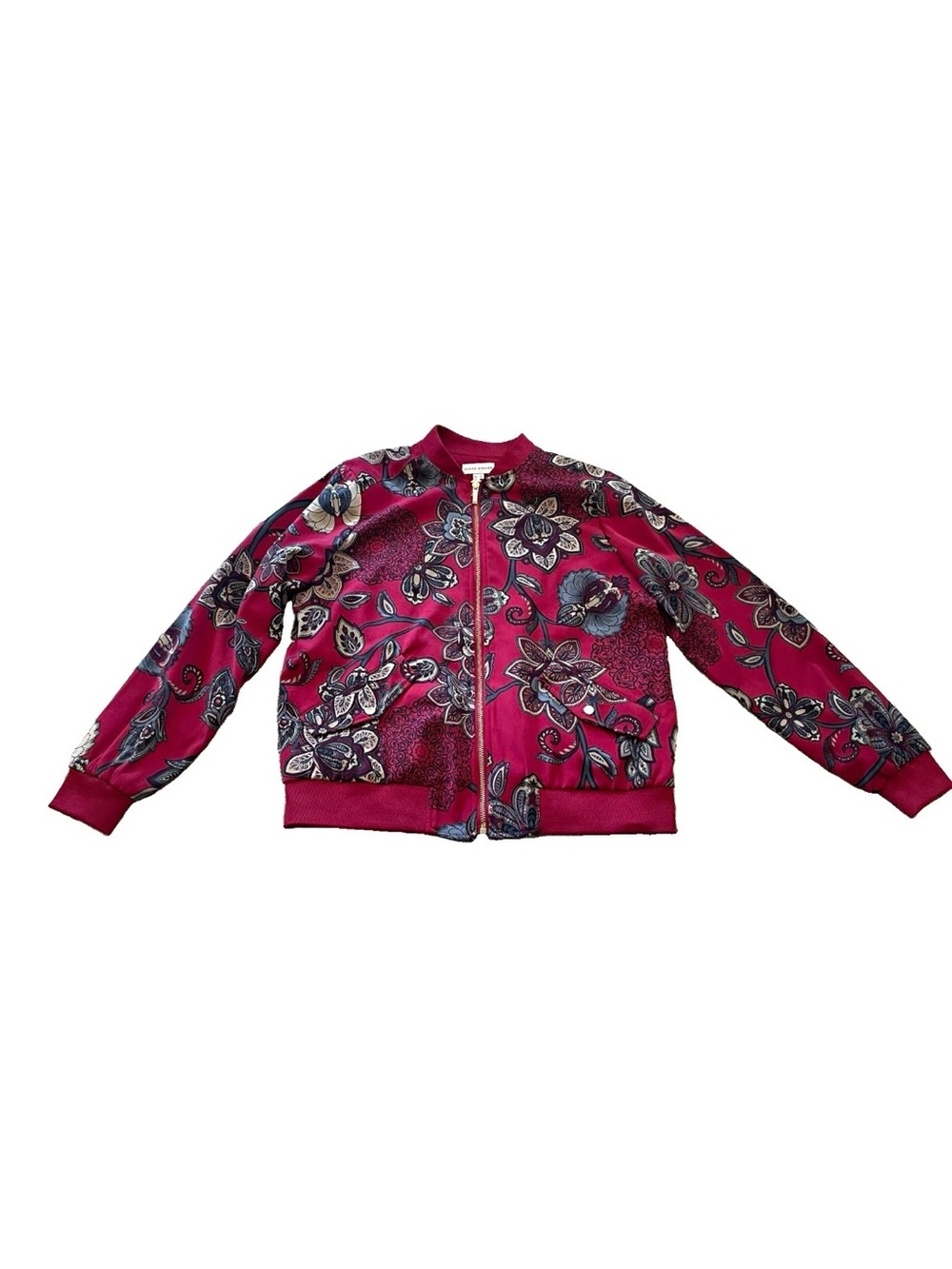 Susan Graver Floral Paisley Bomber Jacket XS